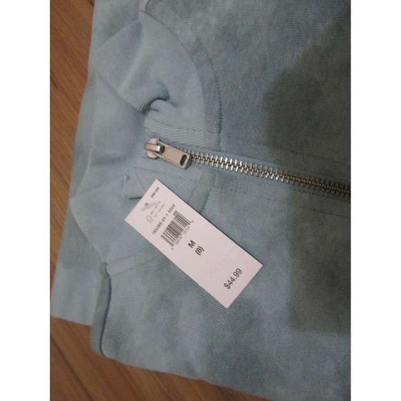 NWT Gap Quarter-Zip Sweatshirt Fleece Dress  Long Sleeve Teal Ether assorted - Picture 3 of 10
